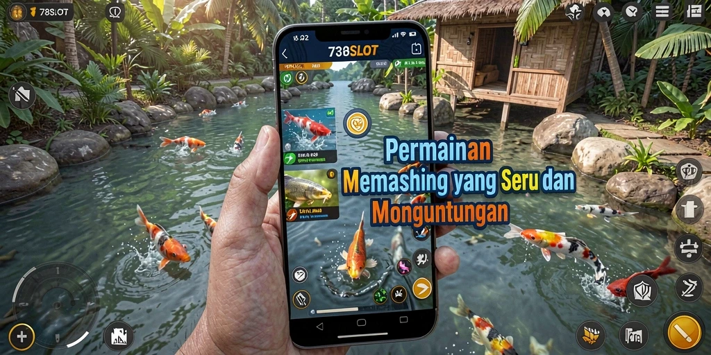 Screenshot gameplay <strong>738SLOT</strong> yang menarik saat menangkap ikan.