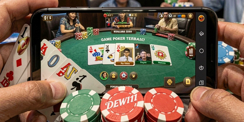 Tampilan gameplay yang mendebarkan dari DEWI11 saat permainan Poker berlangsung.