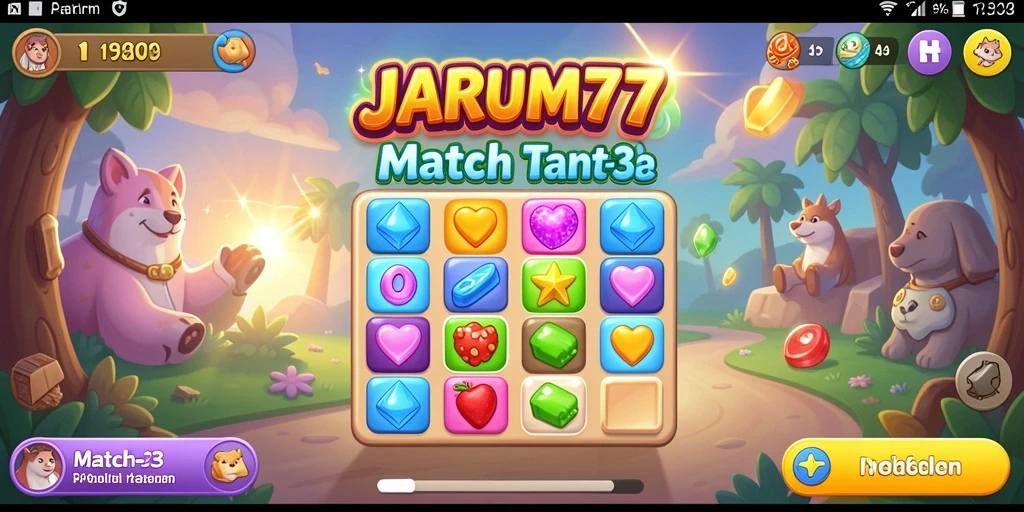 Tampilan gameplay menarik dari <strong>JARUM77</strong> saat mencocokkan blok warna-warni.