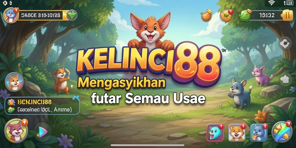 Tampilan game KELINCI88 yang menampilkan kelinci yang bekerja keras.