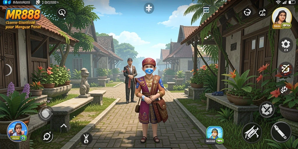 Tangkapan layar utama MR888 menampilkan gameplay yang ceria dan menyenangkan.