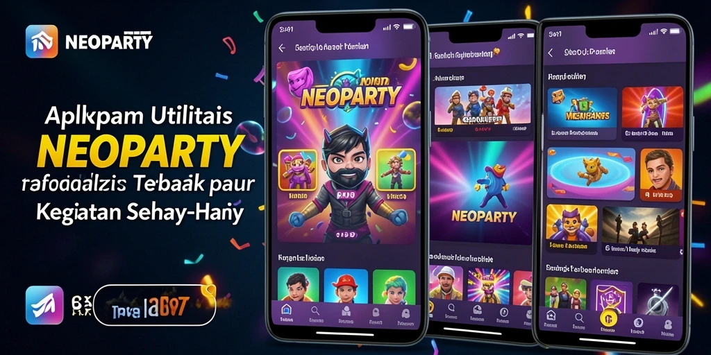 Tampilan utama NEOPARTY menunjukkan antarmuka pengguna yang intuitif dan fungsional.