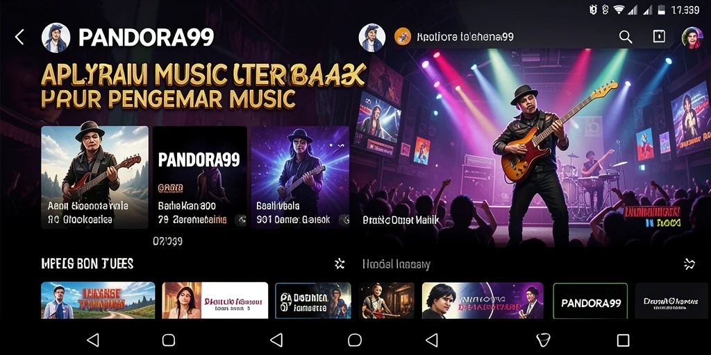Tangkap layar PANDORA99 menampilkan pengguna menikmati koleksi musik yang kaya.