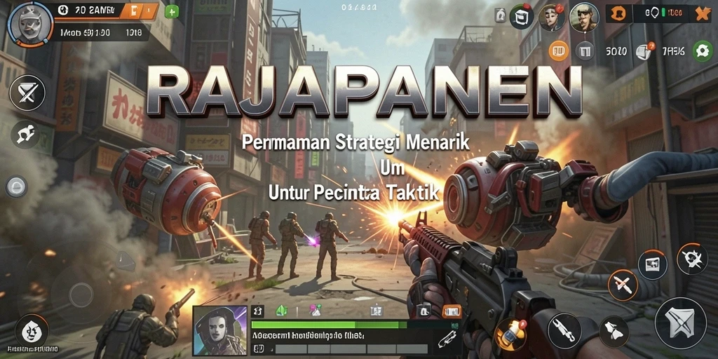 Tampilan gameplay menarik dari RAJAPANEN yang menunjukkan strategi pertempuran.