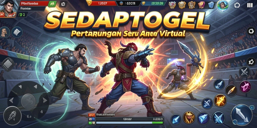 Gameplay SEDAPTOGEL yang menegangkan dan seru di arena pertempuran.