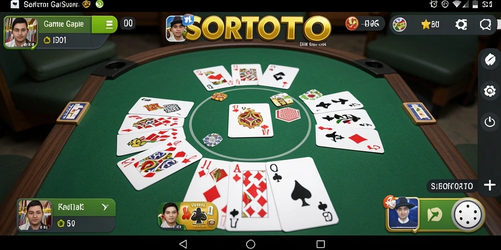 Screenshot gameplay SORTOTO menampilkan aksi seru permainan Gaple.