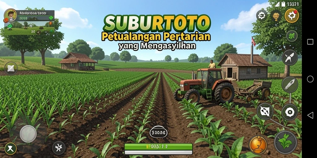 Screenshot gameplay <strong>SUBURTOTO</strong> menunjukkan proses bertani yang menyenangkan.