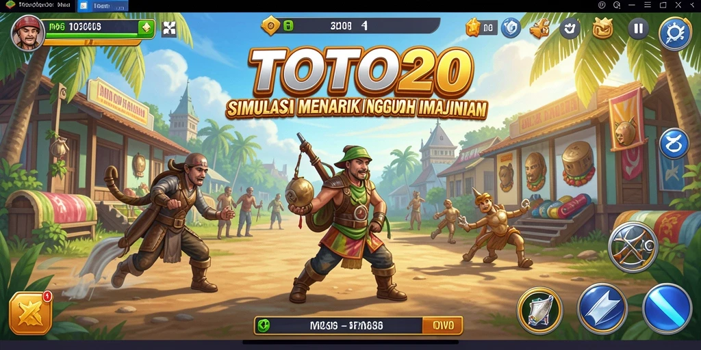 Screenshot utama TOTO20 menunjukkan aksi gameplay yang seru dalam simulasi.