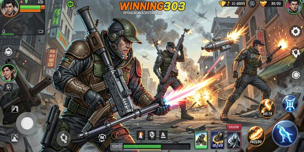 Tampilan gameplay aksi yang mendebarkan dalam WINNING303.